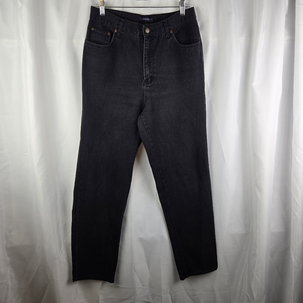 Vintage 90s Bill Blass Womens High Rise Easy Fit Black Denim Jeans Size 12 Tall